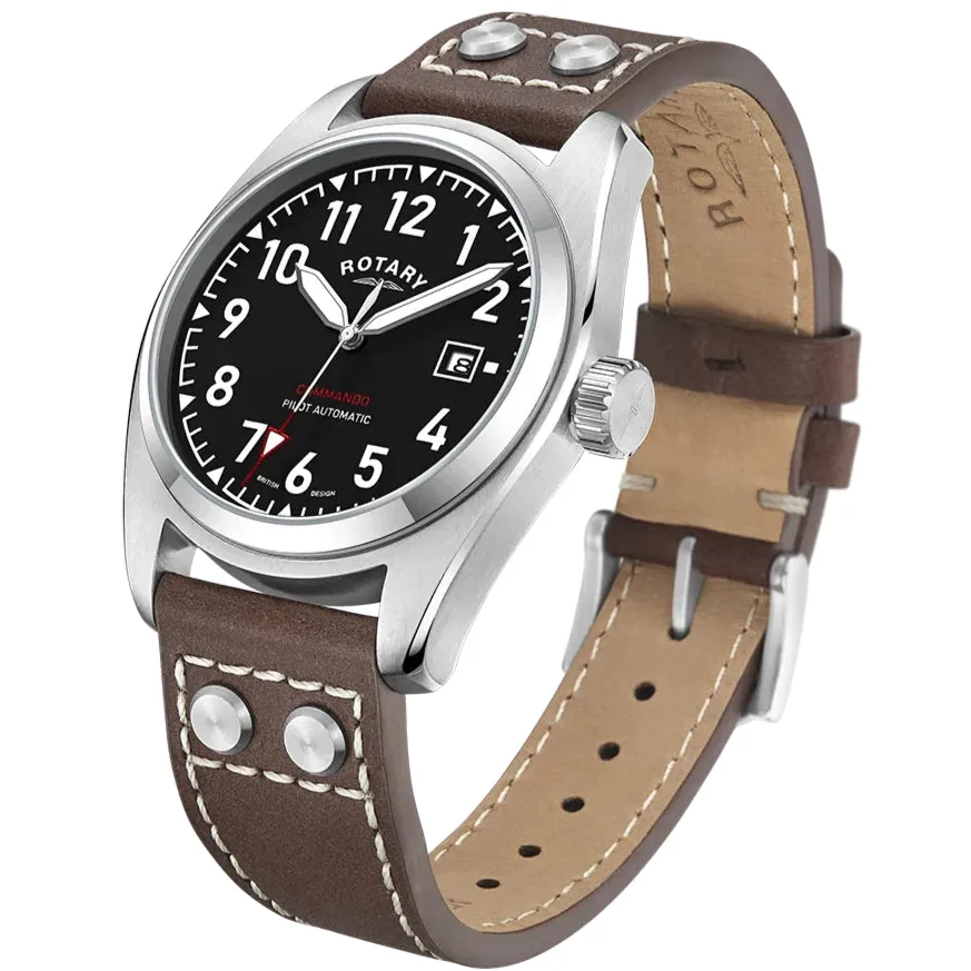 Rotary Commando Pilot Auto Men's Brown Watch GS05470/19