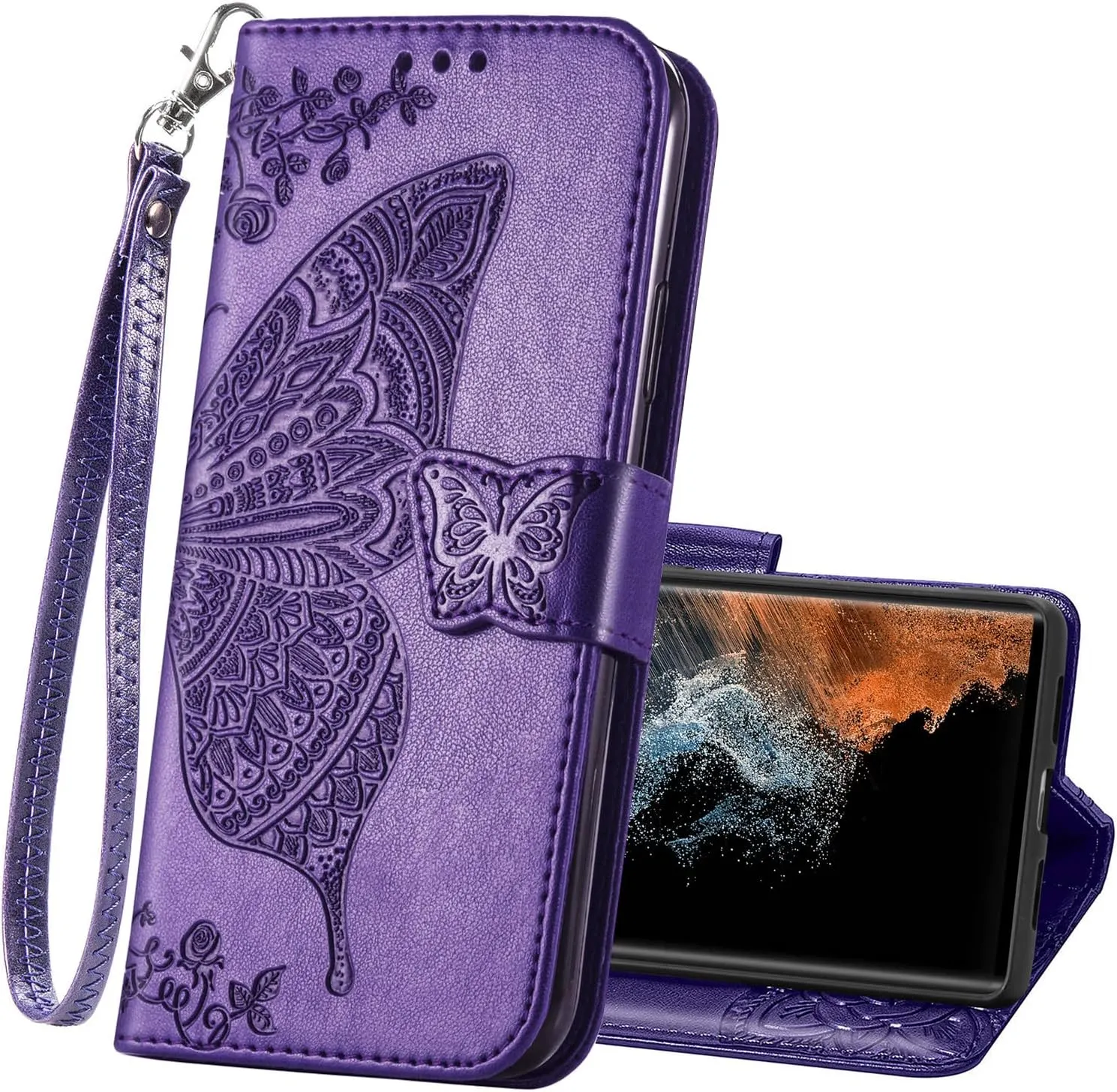 Samsung Galaxy S24 Ultra Women Flip Folio PU Leather Protective Case