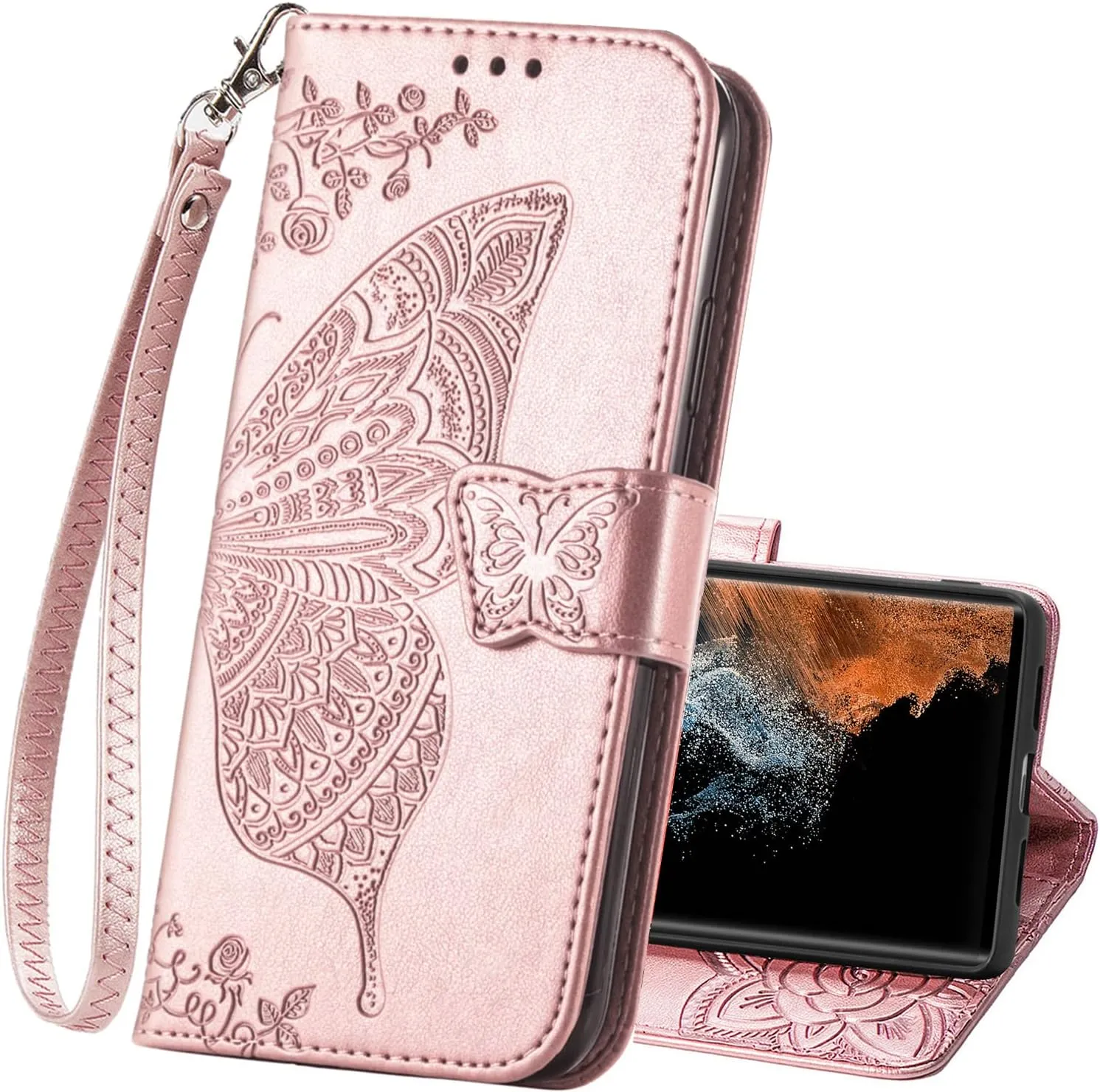 Samsung Galaxy S24 Ultra Women Flip Folio PU Leather Protective Case