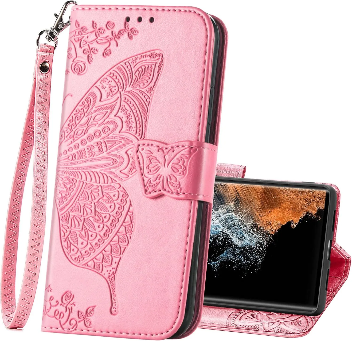 Samsung Galaxy S24 Ultra Women Flip Folio PU Leather Protective Case