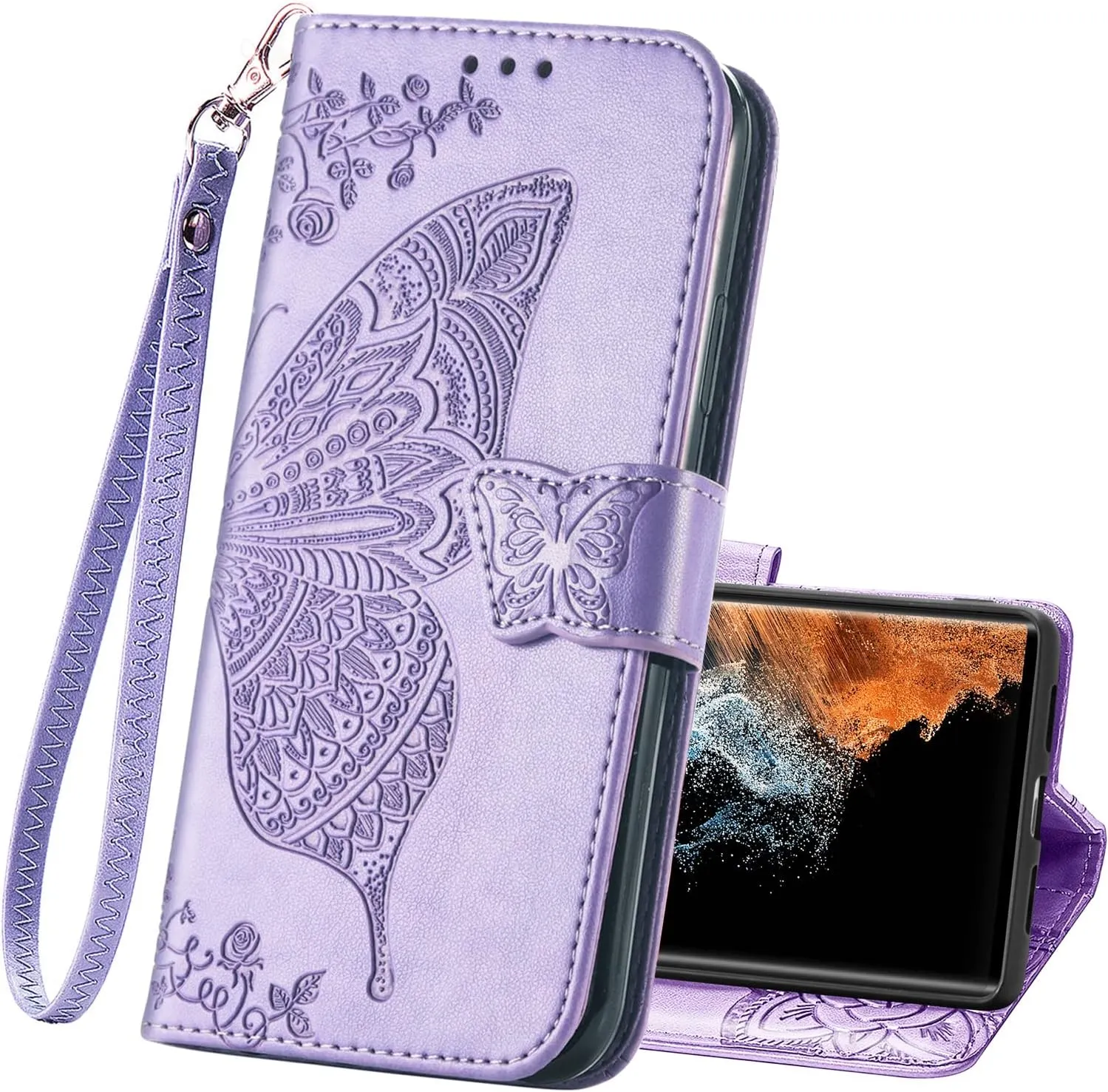 Samsung Galaxy S24 Ultra Women Flip Folio PU Leather Protective Case