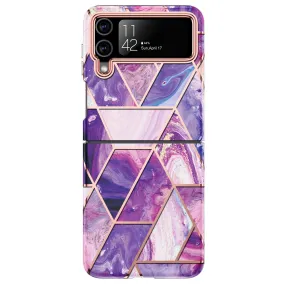 Samsung Galaxy Z Flip 3 Case | Slim Marble Shockproof Bumper Stylish Phone Cover |  Purple