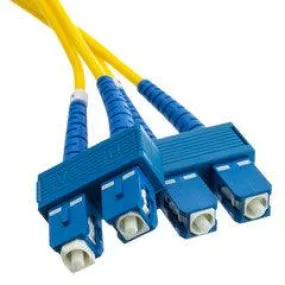 SC Duplex Fiber Optic Patch Cable, OS2 9/125 Singlemode, Yellow Jacket, Blue Connector, 4 meter (13.1 foot)