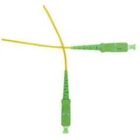 SC/UPC OS2 Duplex 2.0mm Fiber Optic Patch Cord, OFNR, Singlemode 9/125, Yellow Jacket, Blue Connector, 5 meter (16.5 ft)