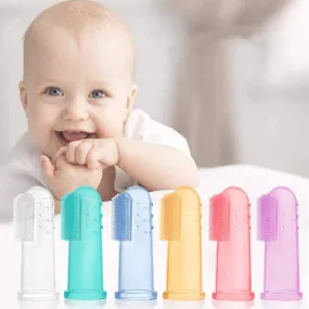 (Set of 6) Silicone baby finger toothbrush dental care - various colors