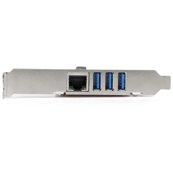 Startech.Com 3 Port Pci Express Usb 3.0 Card   Gigabit Ethernet - Fits Standard & Low-Profile Pcs - Uasp Supported - Opt