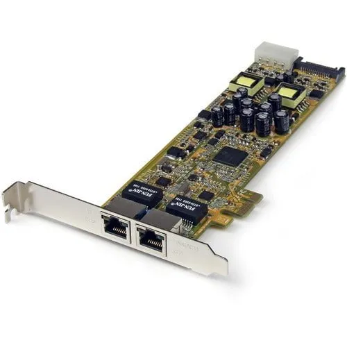 StarTech.com Dual Port PCI Express Gigabit Ethernet PCIe Network Card Adapter - PoE/PSE - PCI Express - Realtek RTL8111E - 2 Port(s) - 2 x Network (RJ-45) - Twisted Pair - Full-height - 10/100/1000Base-T - Plug-in Card