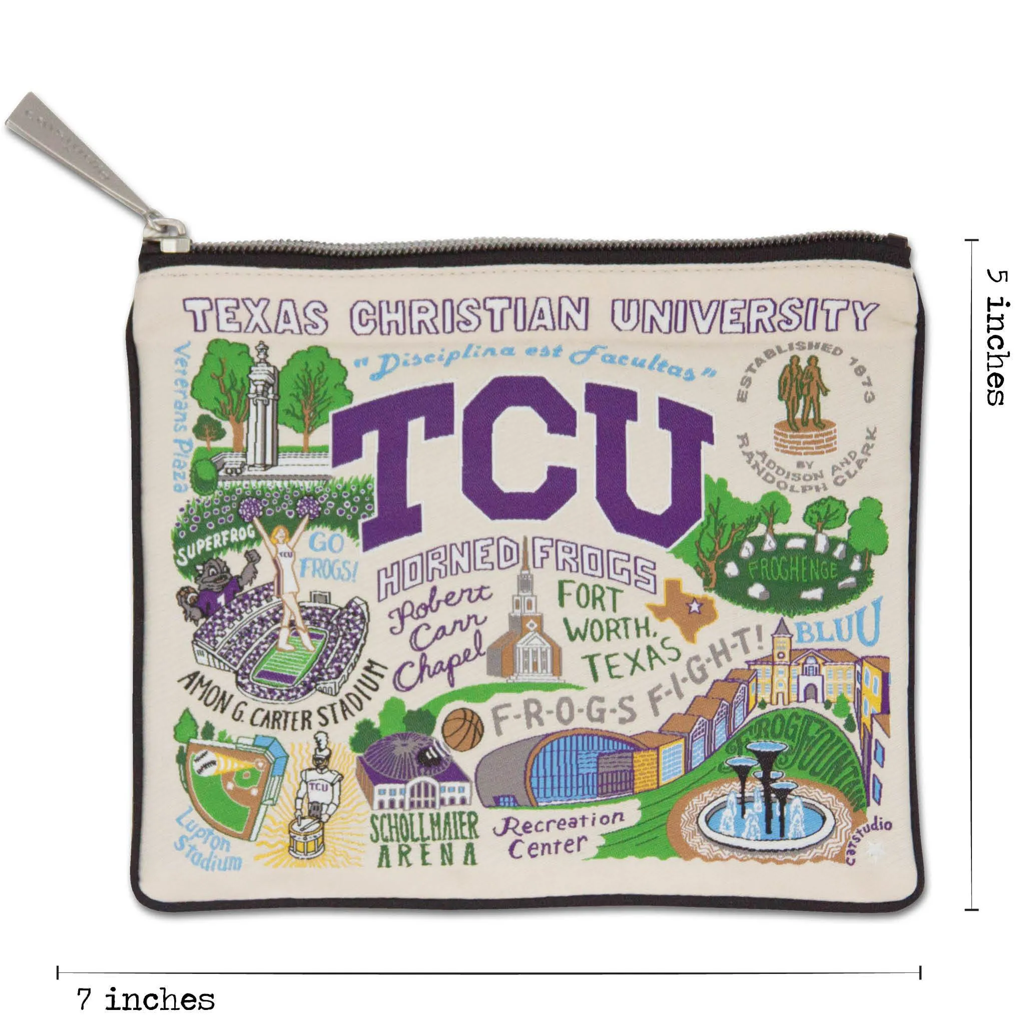 Texas Christian University (TCU) Collegiate Zip Pouch