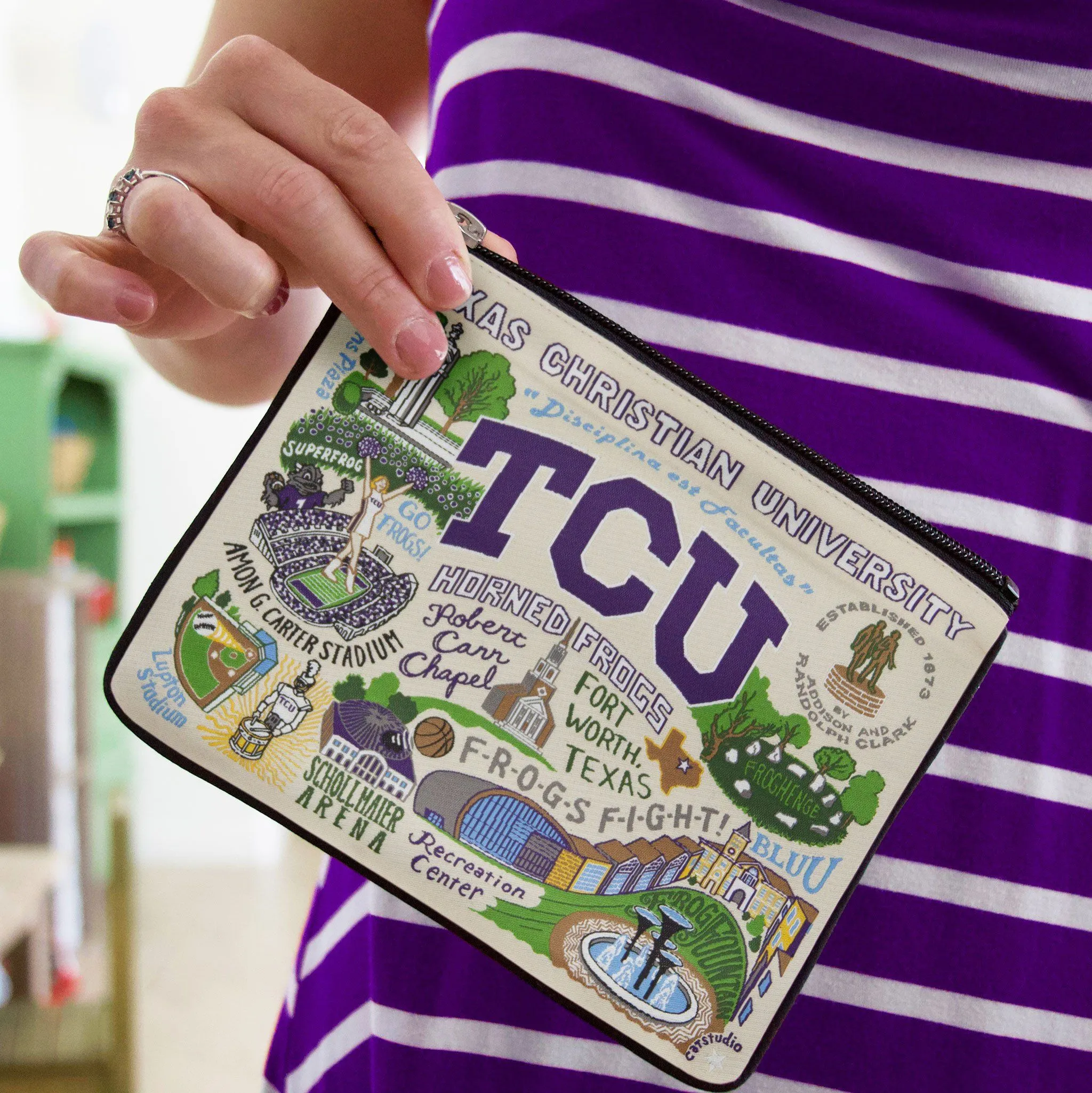 Texas Christian University (TCU) Collegiate Zip Pouch