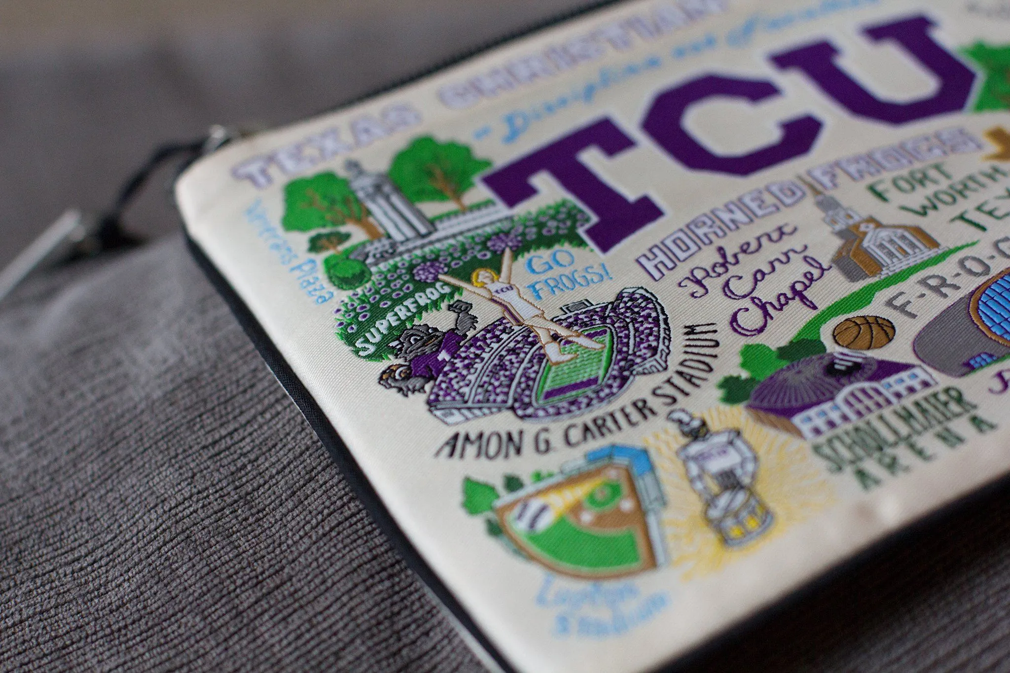 Texas Christian University (TCU) Collegiate Zip Pouch