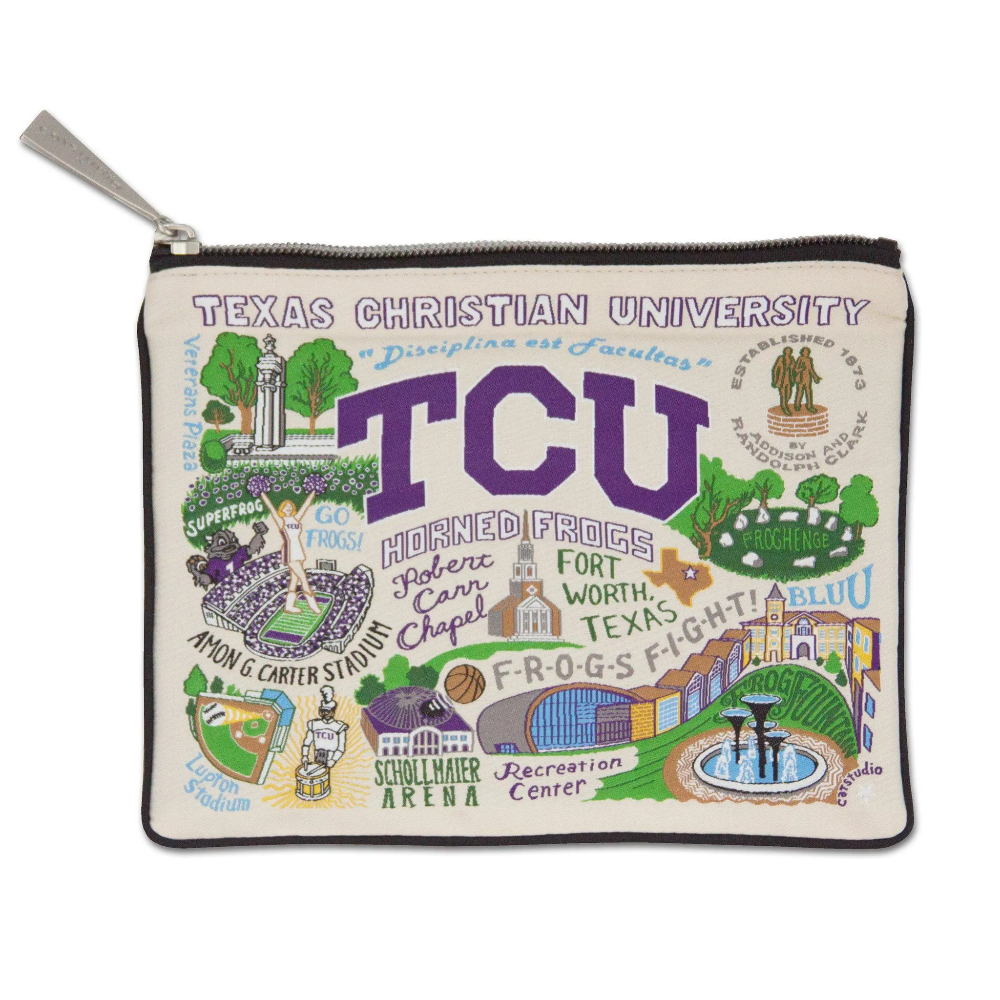 Texas Christian University (TCU) Collegiate Zip Pouch