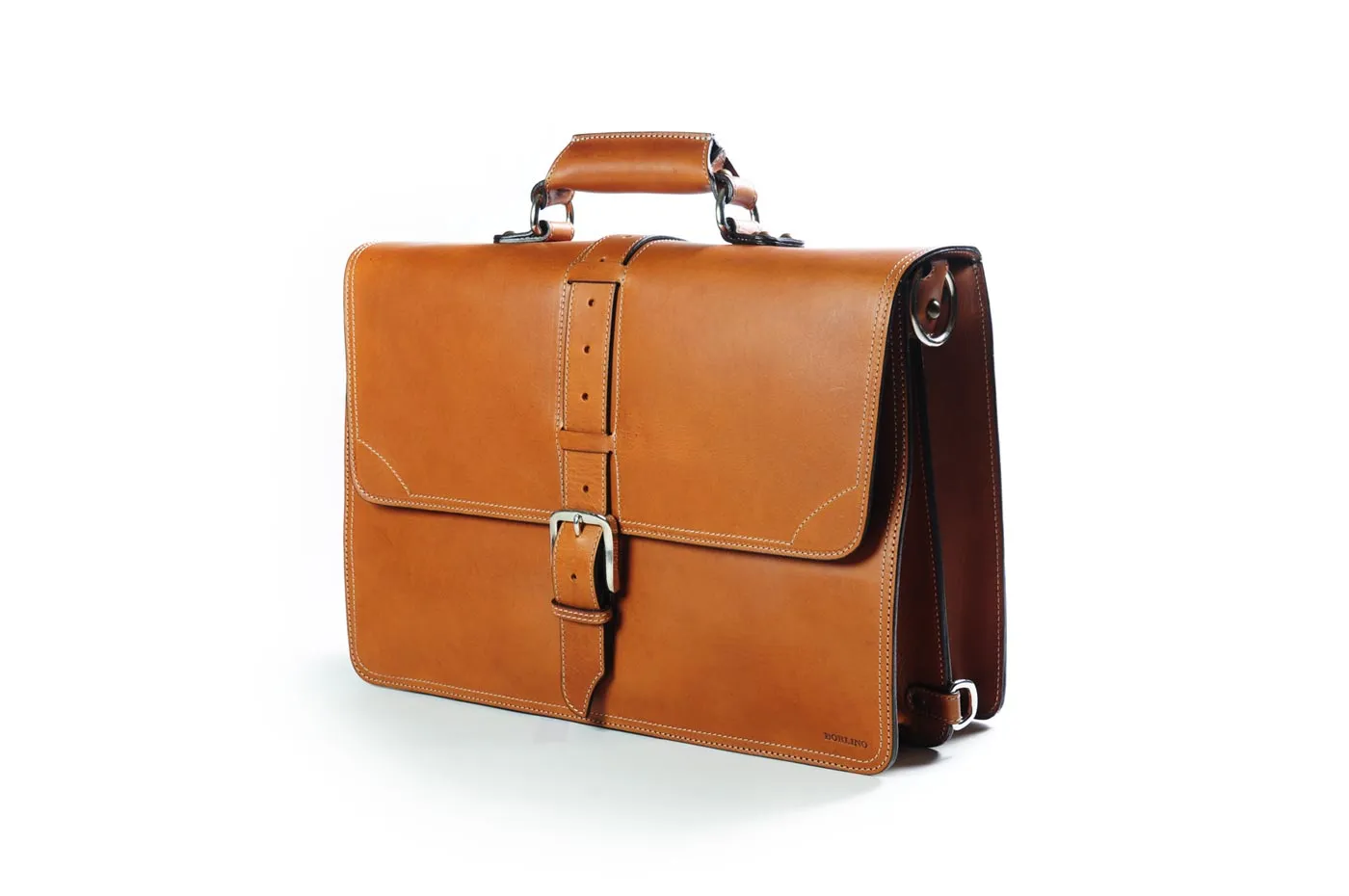 The Cesena Classic Vachetta Leather Briefcase - Terra Tan