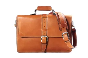 The Cesena Classic Vachetta Leather Briefcase - Terra Tan