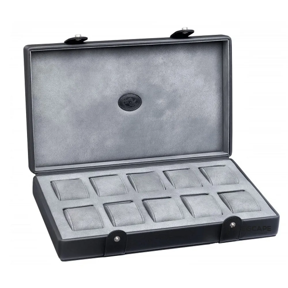 UNDERWOOD (LONDON) - 10-Unit Leather Watch Box  | UN211/BLK