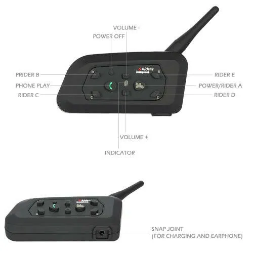 V6-1200 BT Motorcycle Helmet Intercom