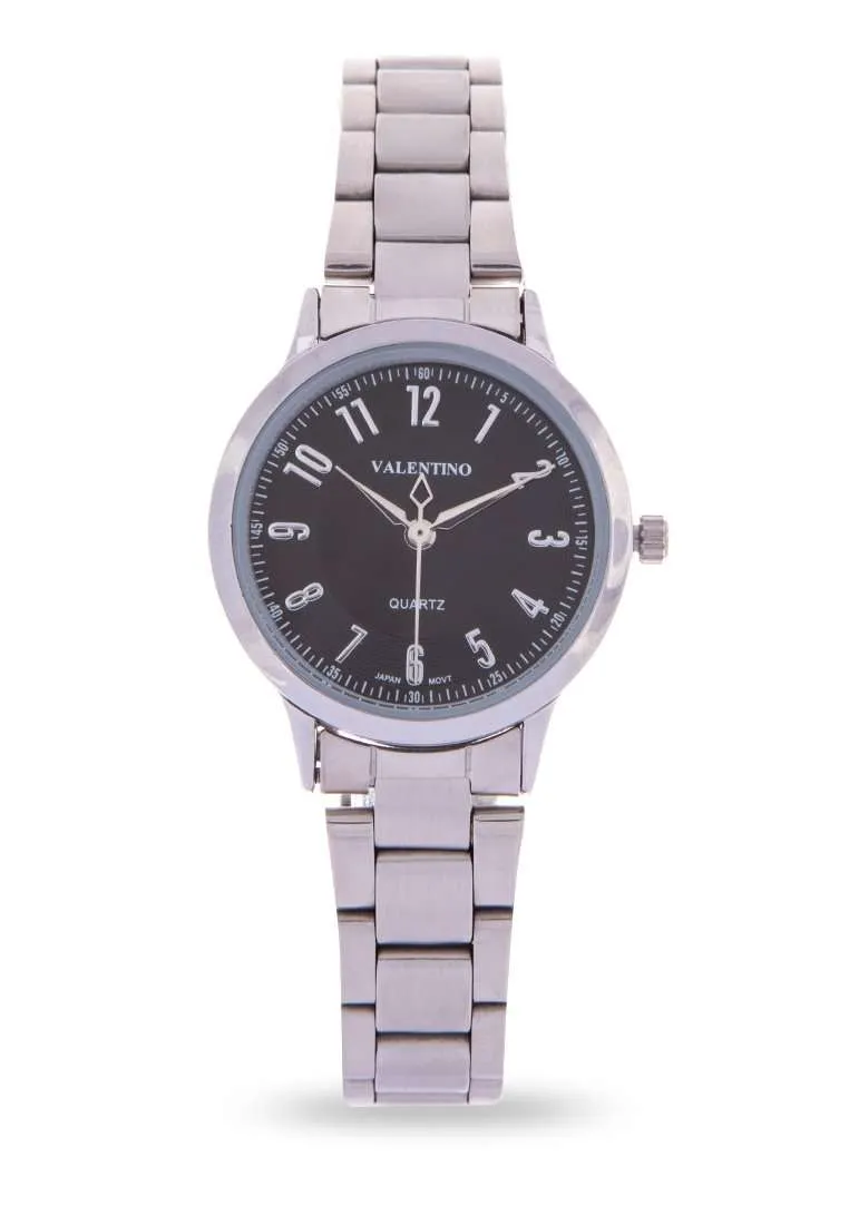 Valentino 20122198-BLACK DIAL Silver Watch for Women