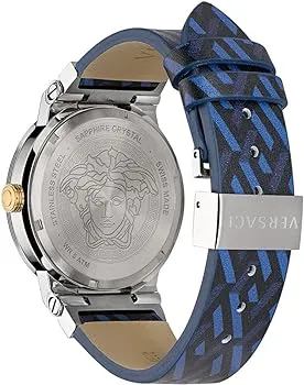 Versace Ladies Watch Greca 38mm Logo Blue VEVH01421