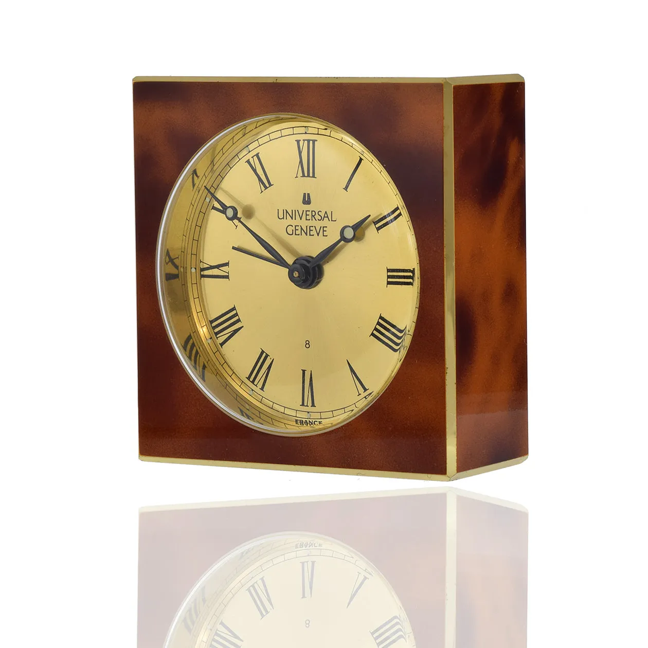 Vintage Universal Geneve 8 Day Alarm Desk Clock