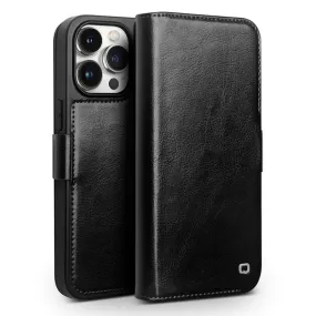 With Card Slots Genuine Leather Flip Phone Case For iPhone