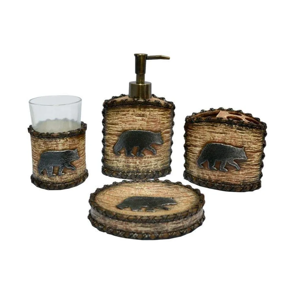 Wooden Bear 5 PC Vanity Set