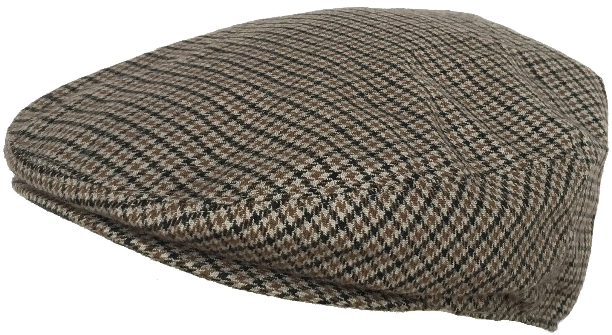 Wool Blend Plaid Hounds Tooth Ivy Cap Newsboy Hat