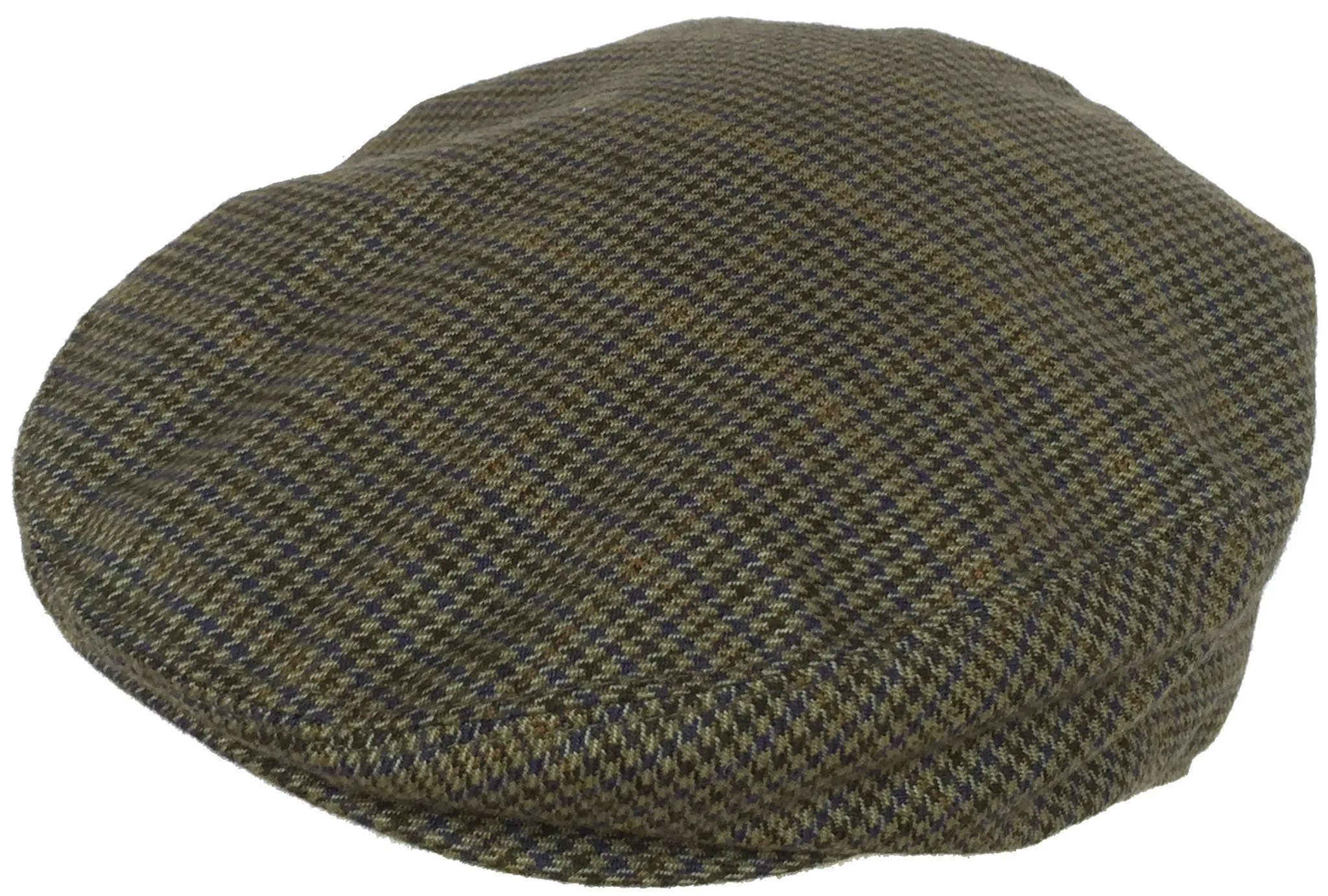 Wool Blend Plaid Hounds Tooth Ivy Cap Newsboy Hat