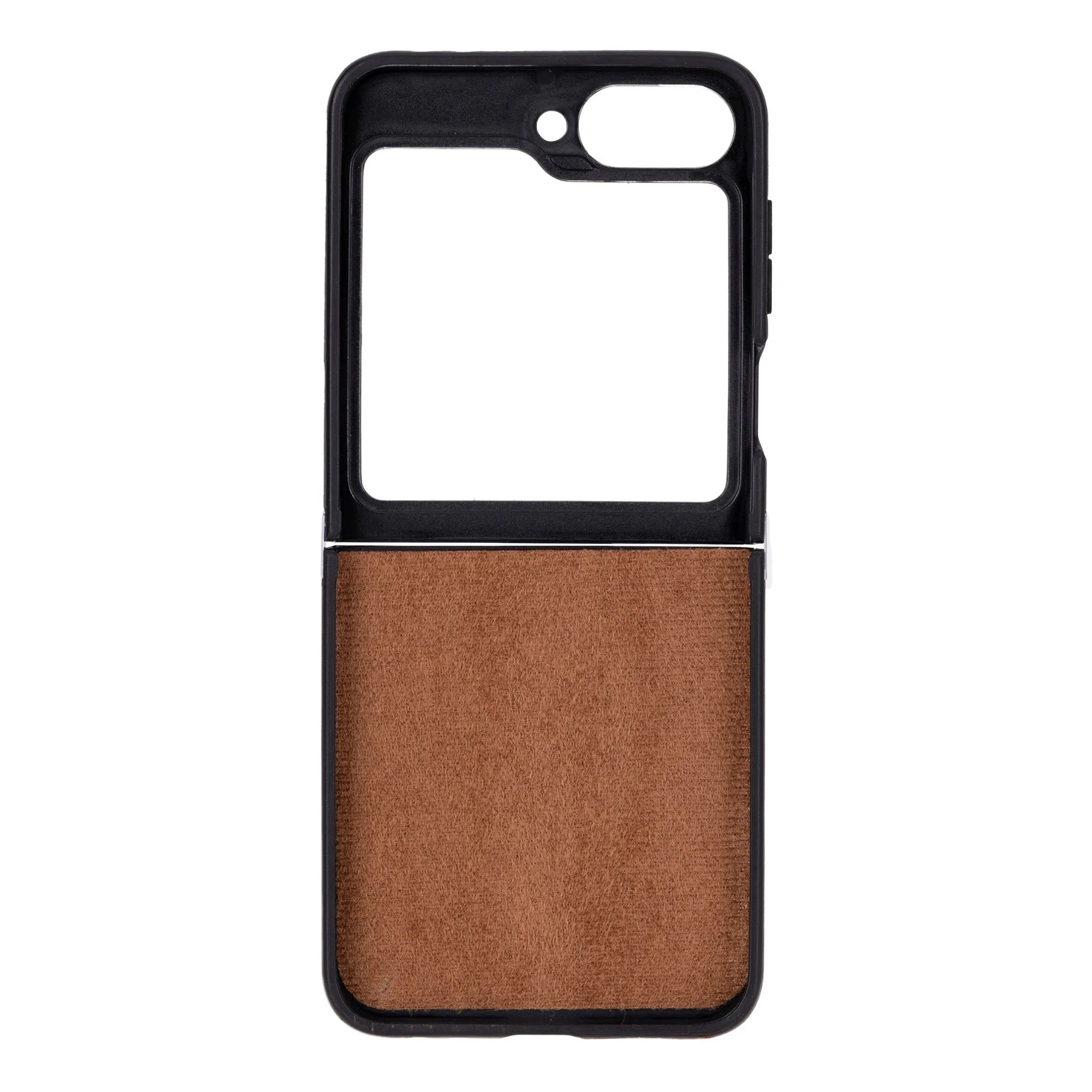 York Samsung Z Flip 6 Leather Back Cover Case, Rustic Tan