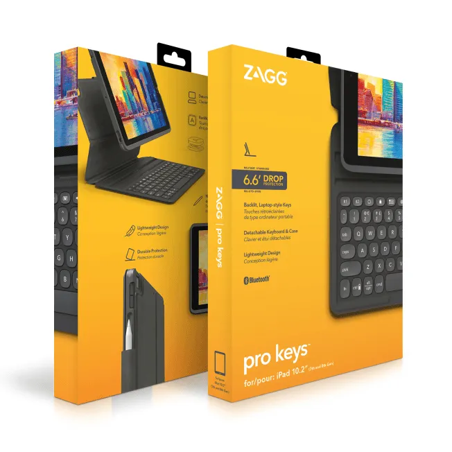 Zagg Pro Keys Keyboard Detachable Case Folio iPad 10.2" 9th/8th/7th Generation